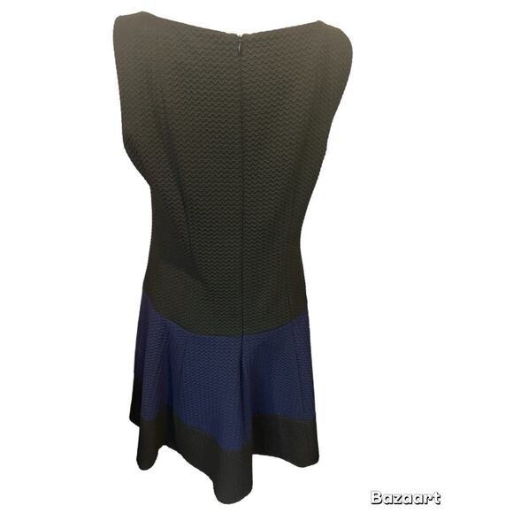 Nanette Lepore Dress Size 12 Black/blue Sleeveless Lined Back Zipper Knee Length - Picture 4 of 7